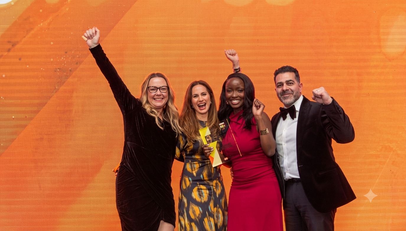 Winners celebrating at the sme london business awards