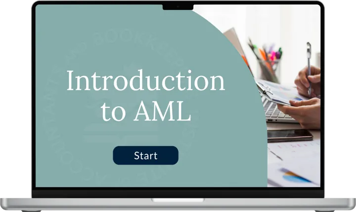 Aml Introduction to aml aml cpd module shown on a laptop screen