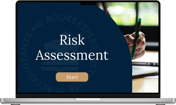 Aml Risk assessment aml cpd module shown on a laptop screen
