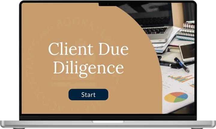 Aml Client due diligence aml cpd module shown on a laptop screen