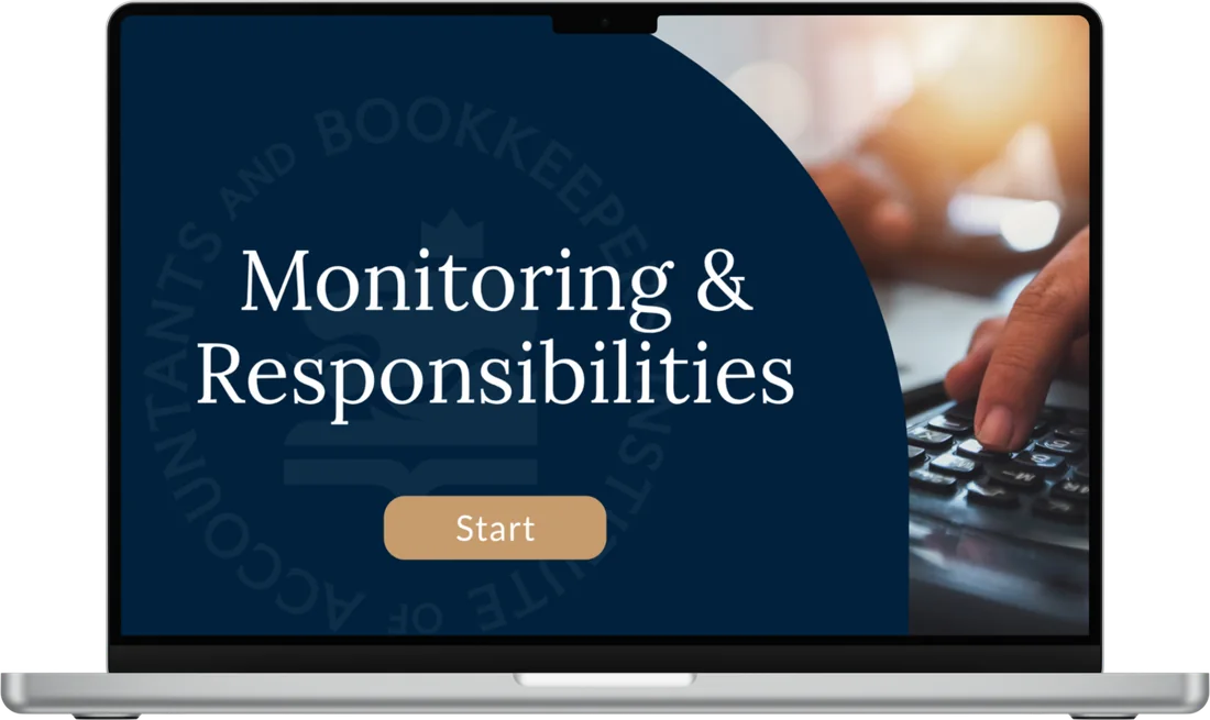 Iab aml module hero: monitoring and responsibilities Monitoring and responsibilities aml cpd module shown on a laptop screen